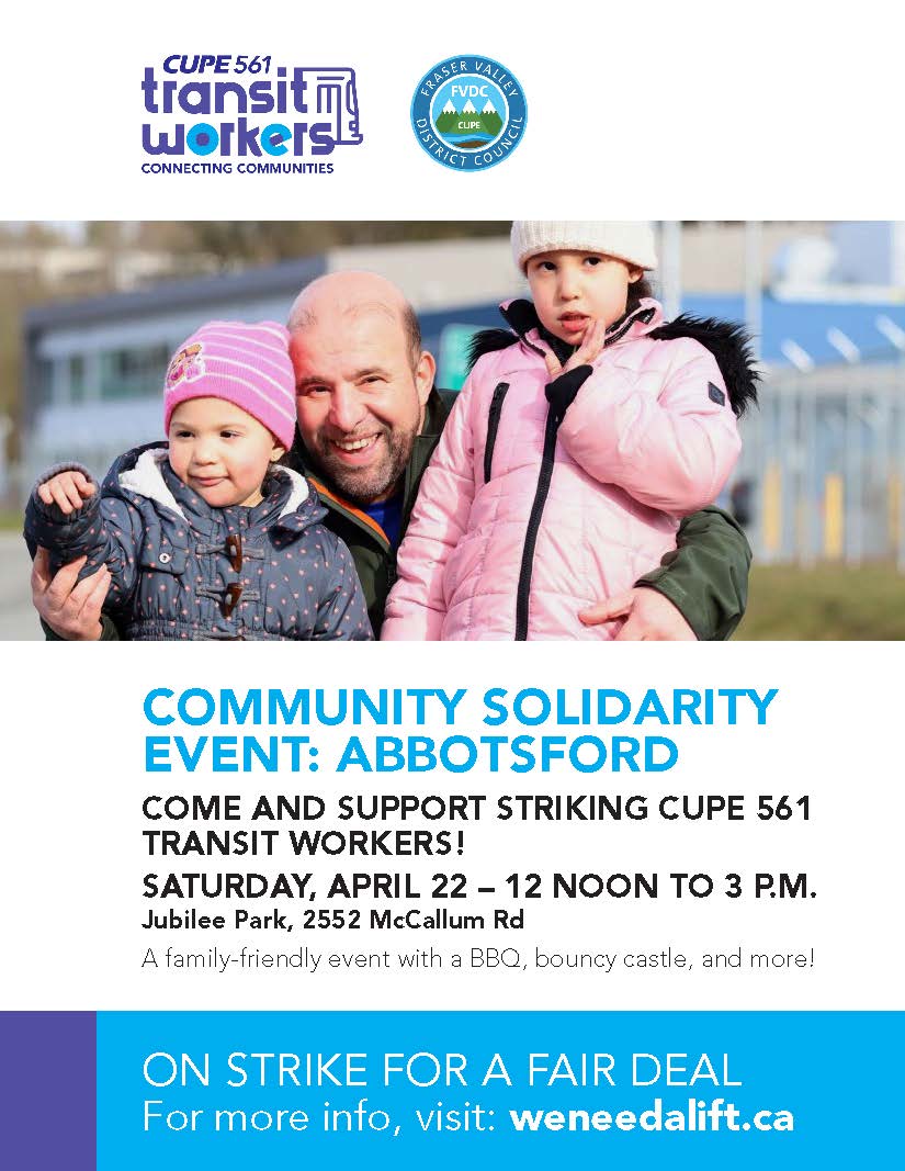 CUPE 561 Abbotsford Rally Poster 2023-04-21